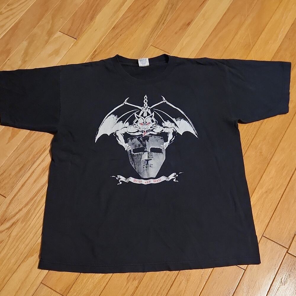 Vtg 99 Quiet Riot Alive And Well T Shirt Alstyle AAA Heavy Metal Mask XL 23x28.5
